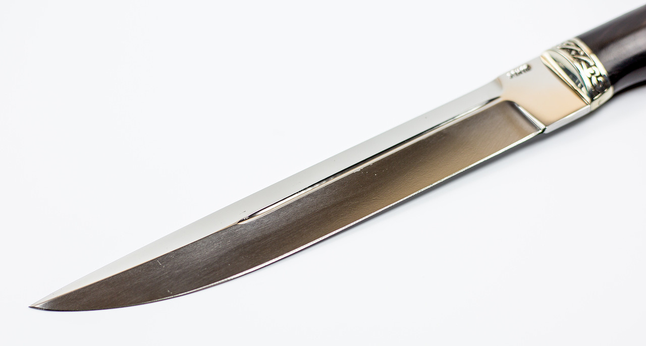 Нож Пластунский, сталь 95х18, рукоять граб, мельхиор от Ножиков