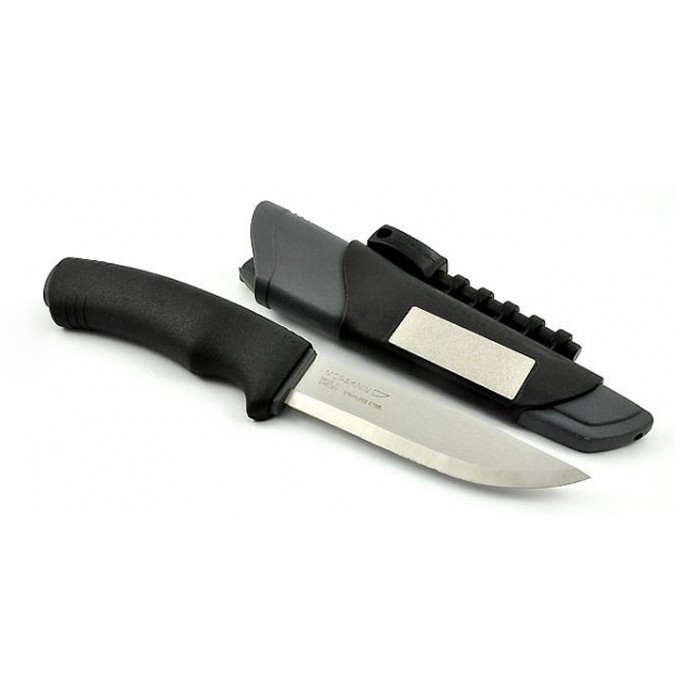 Нож с фиксированным лезвием Morakniv Bushcraft Survival, сталь Sandvik 12C27, рукоять пластик/резина - фото 4