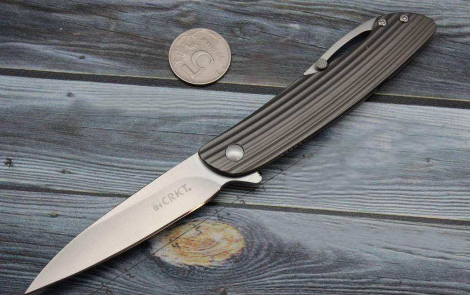 фото Складной нож crkt swindle™, сталь 12c27 sandvik, рукоять нержавеющая сталь