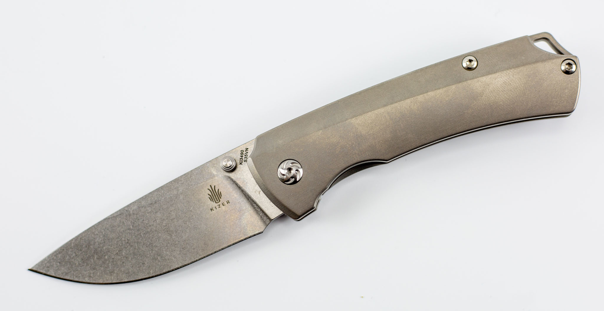 Складной нож Kizer T1, сталь CPM-S35VN, рукоять титан - фото 1