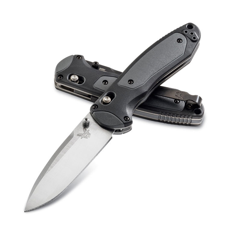 Складной нож Boost, Black Versaflex Handle with Gray Grivory Inlays - фото 1