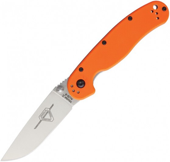 Складной нож Ontario RAT II Orange, сталь AUS-8, рукоять термопластик GRN