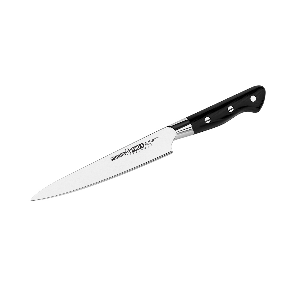 Нож кухонный Samura PRO-S универсальный - SP-0023, сталь AUS-8, рукоять G10, 145 мм - фото 8
