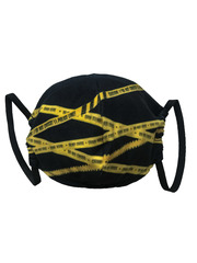 Фото Маска тканевая Оградительная лента, черная