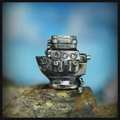 Фото Бусина для темляка Кораблик, мельхиор