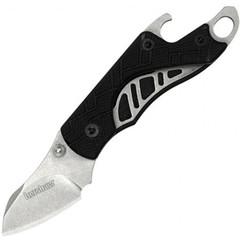 Фото Складной нож Kershaw Cinder Keychain 1025X, сталь 3Cr13, карманный мини-нож, рукоять GFN термопластик, чёрный