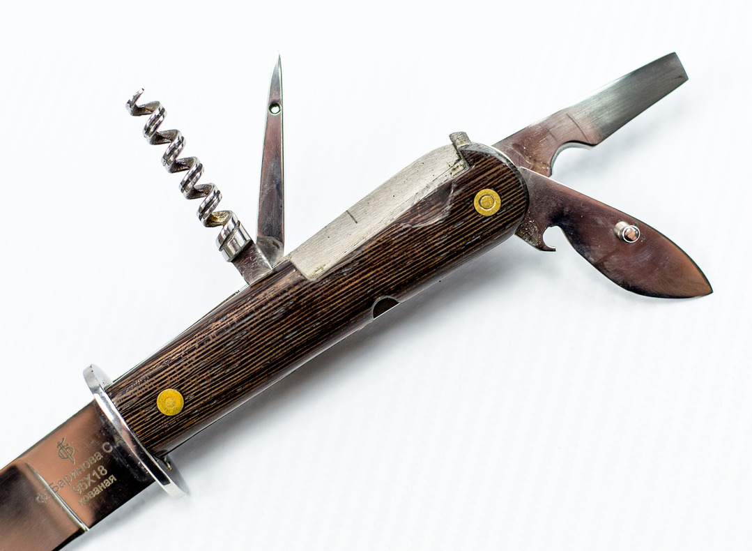 Многопредметный нож Окопник (Егерский) 95Х18, венге - фото 4