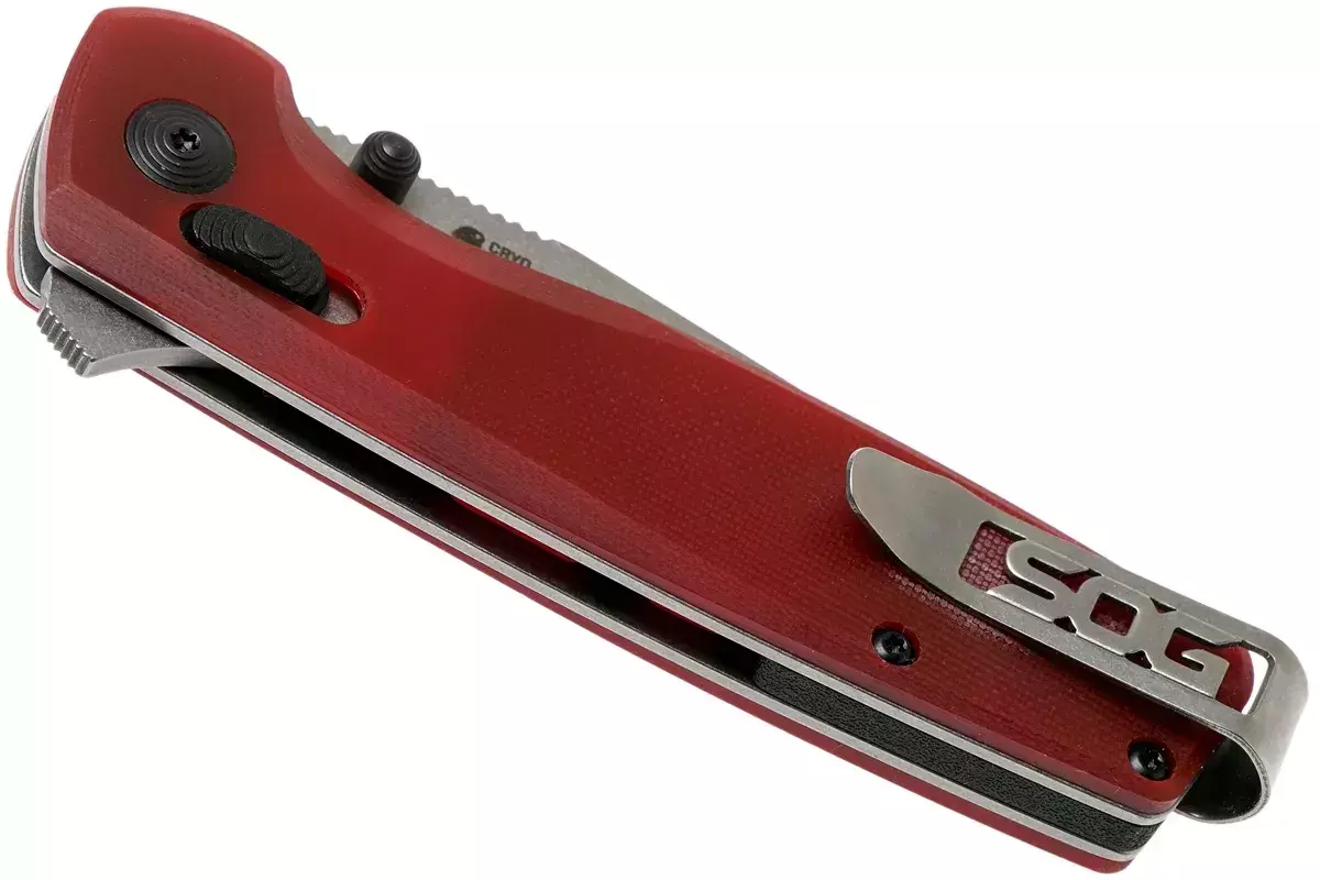фото Складной нож sog terminus xr, сталь d2 sw, рукоять g-10, красный (коробка)