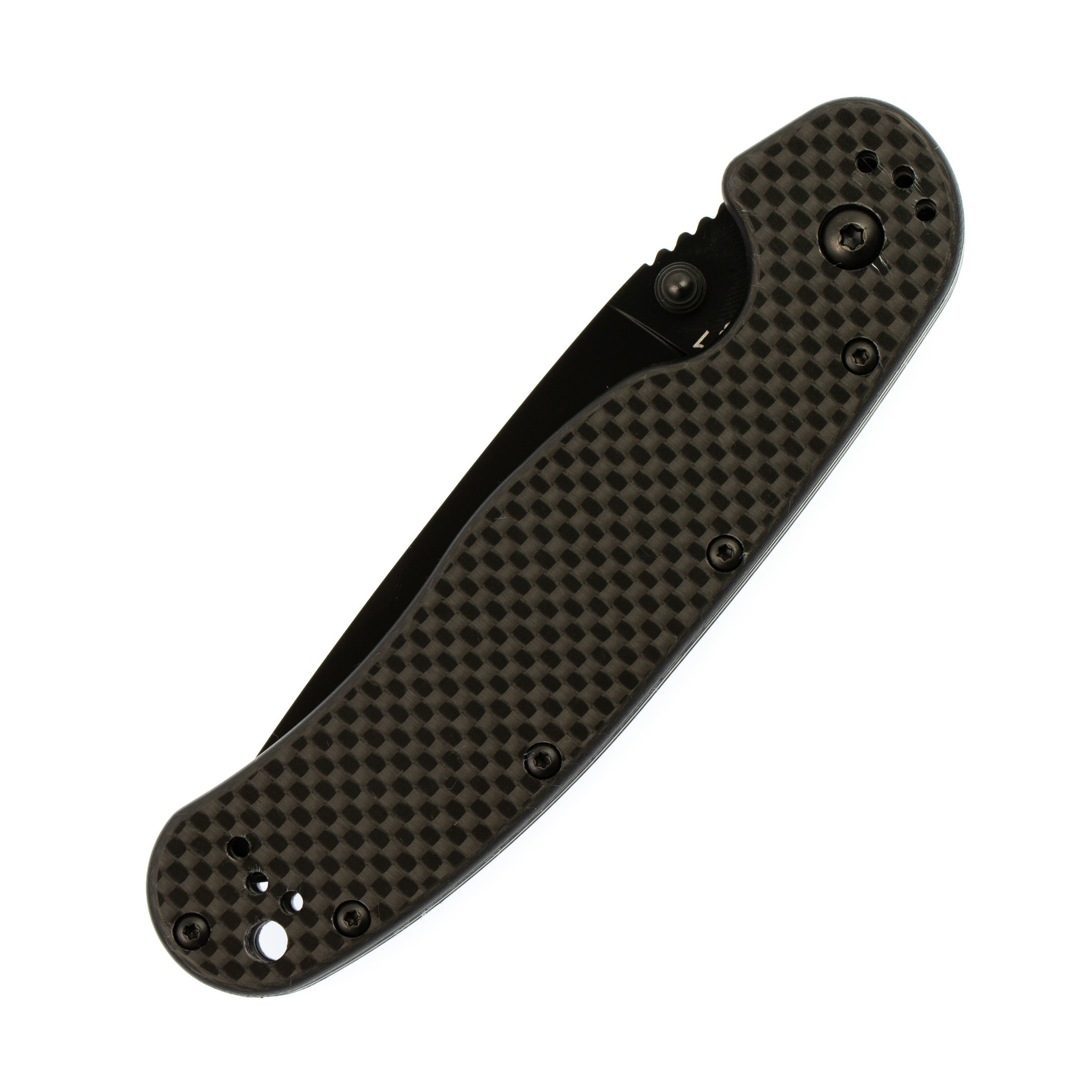 Нож складной Ontario RAT-1, сталь Aus-8. Клинок - Black, Рукоять - Carbon fiber от Ножиков