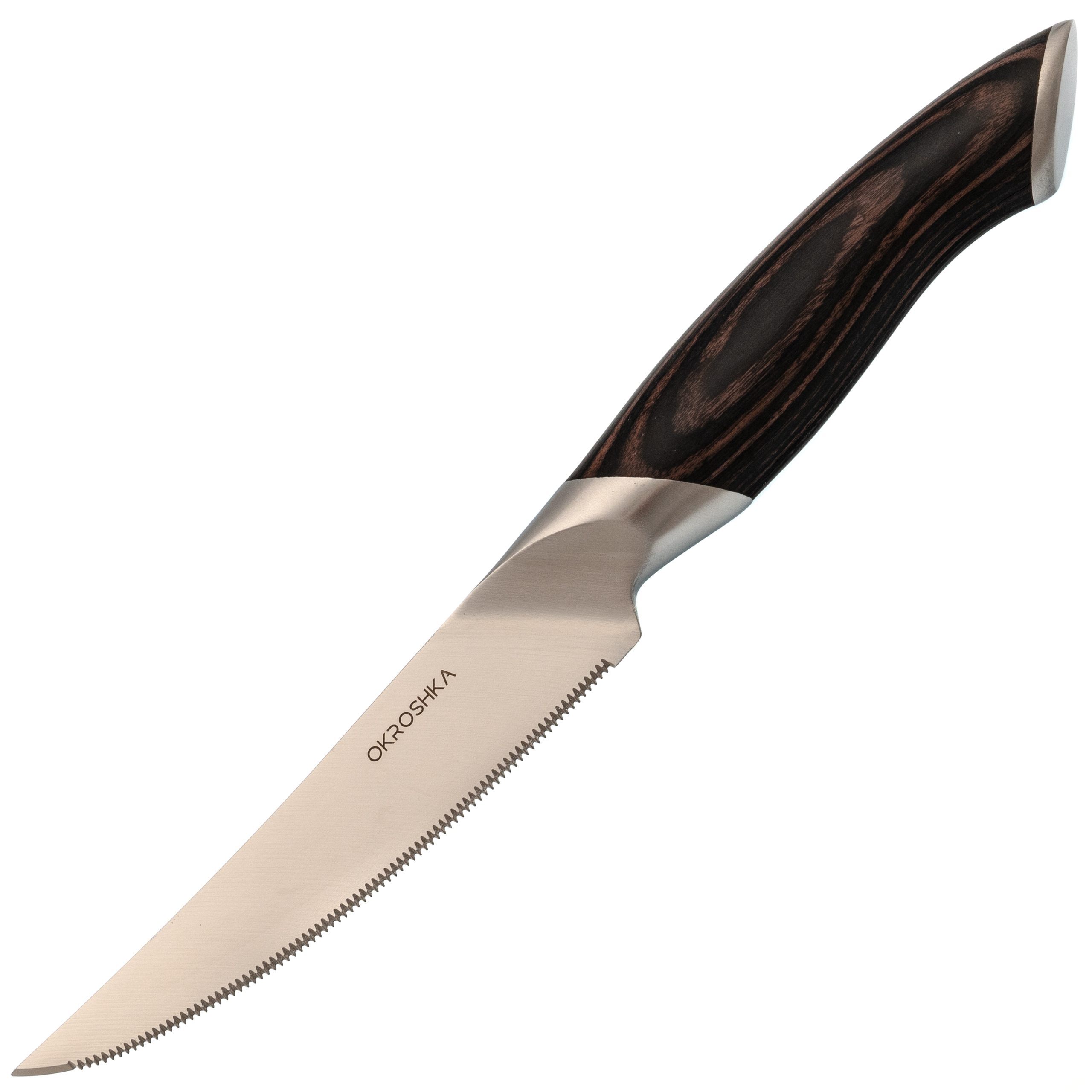 Нож кухонный для стейка Okroshka Truffle 11.6 см, сталь 9cr18mov, рукоять Pakka Wood
