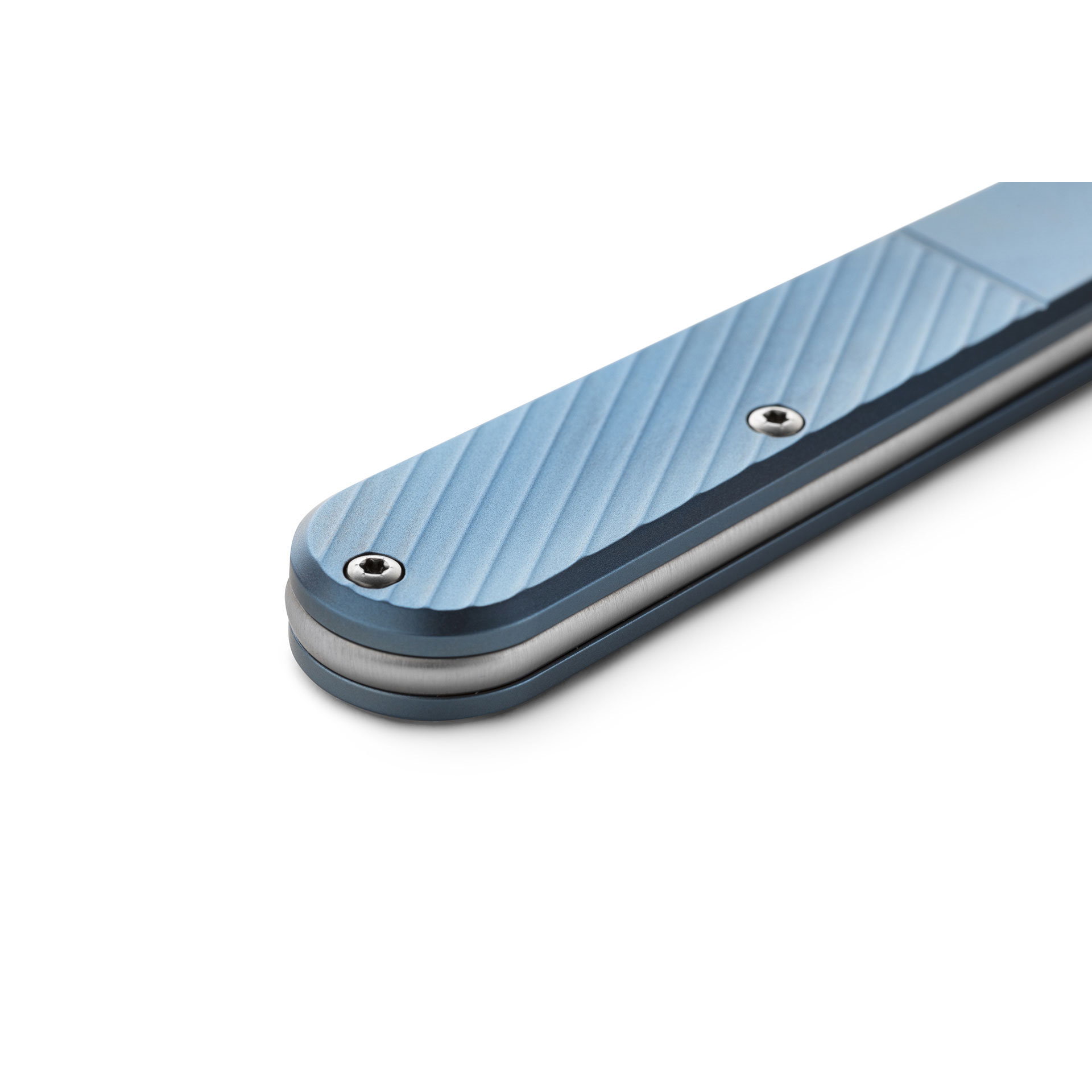 фото Складной нож lionsteel barlow slim shuffler, сталь m390, рукоять blue titanium lion steel