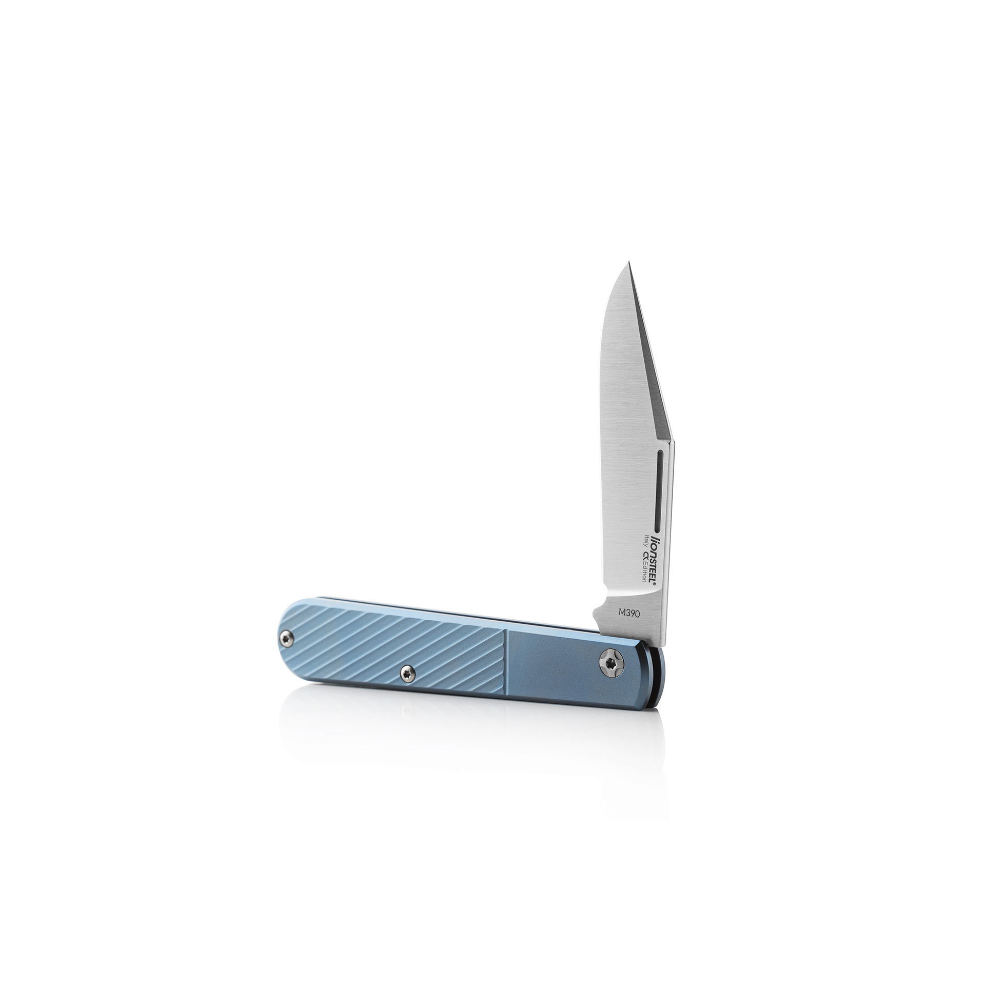 Складной нож LionSteel Barlow Slim Shuffler, сталь M390, рукоять Blue Titanium от Ножиков