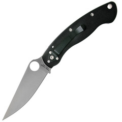 Фото Нож складной Military™ Model Left Hand - Spyderco 36GPLE, сталь Crucible CPM® S30V™ Satin Plain, рукоять стеклотекстолит G10, чёрный