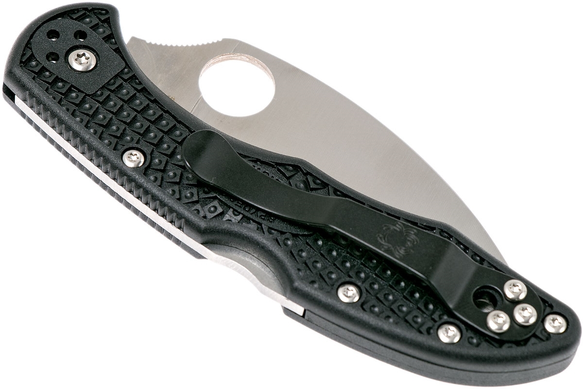 фото Нож складной delica 4 lightweight spyderco 11fswcbk, сталь vg-10 satin serrated wharncliffe, рукоять термопластик frn, чёрный
