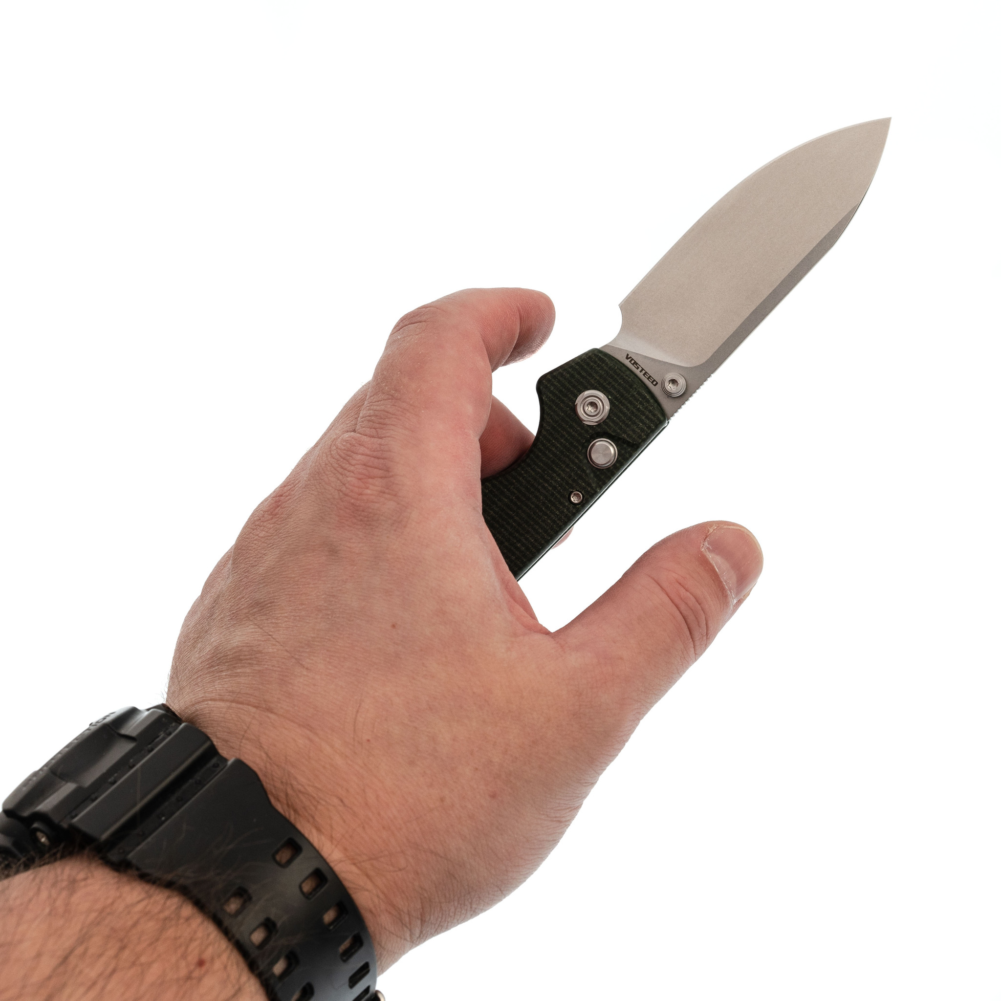 Складной нож Raccoon SW Vosteed, сталь 14C28N, рукоять микарта, зеленый - фото 6