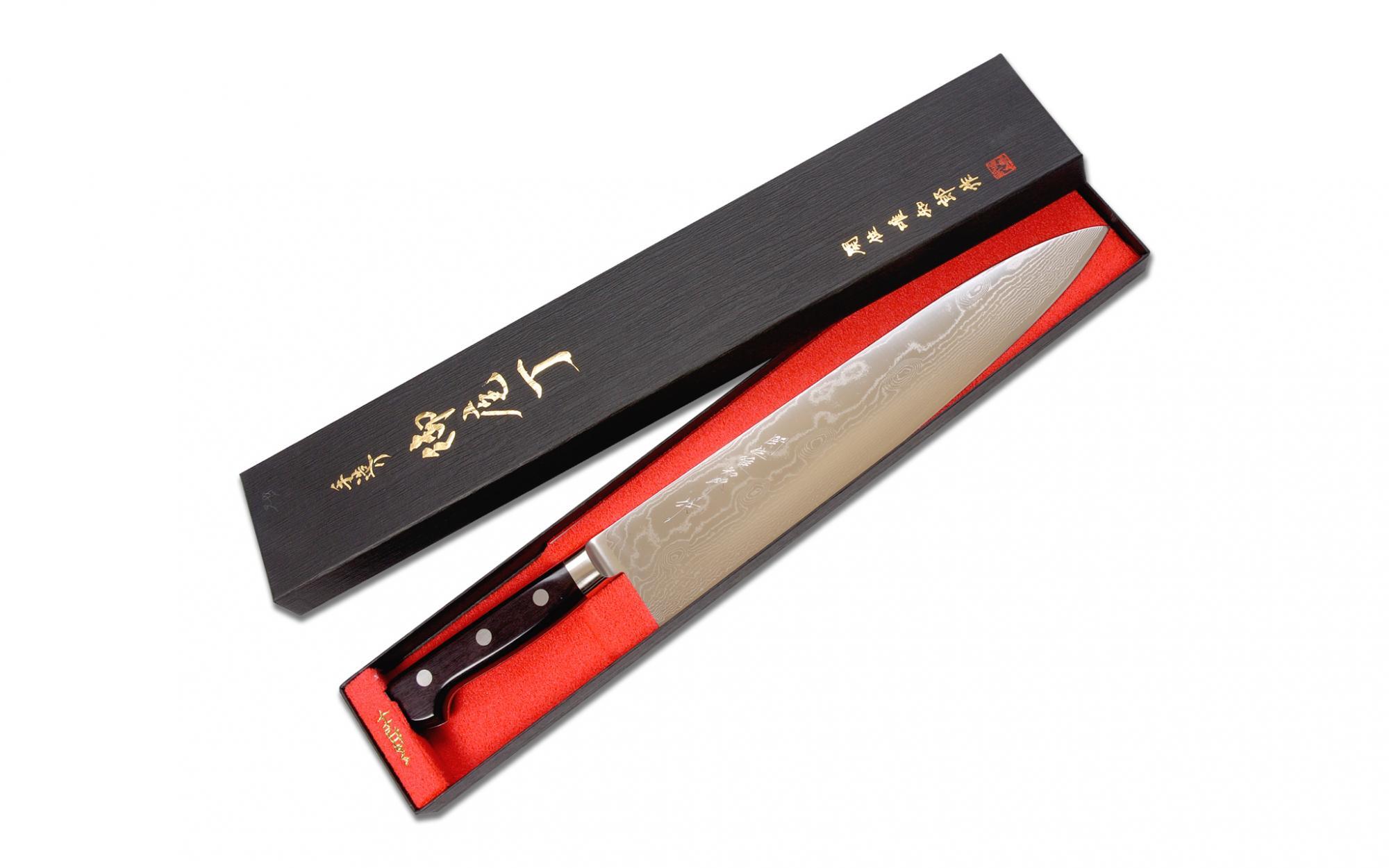 Кухонный нож Шеф, Hattori, сталь VG-10/дамаск, древесина