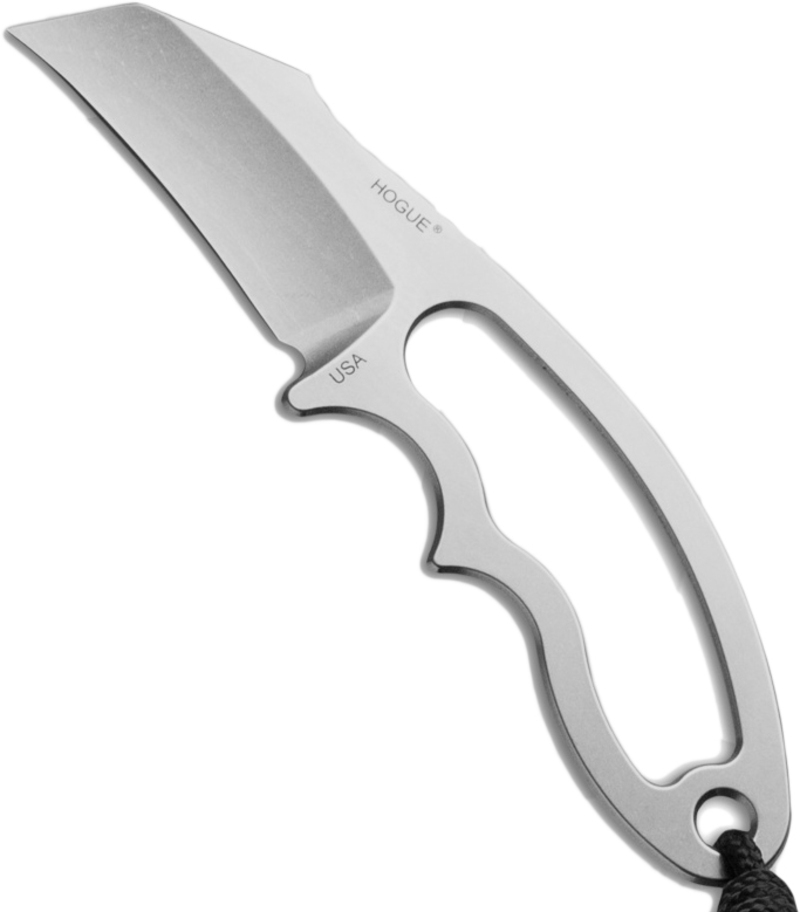 фото Нож с фиксированным клинком hogue ex-f03 neck knife, сталь клинка и рукояти 154cm stone-tumbled hawkbill, 5.7 см.