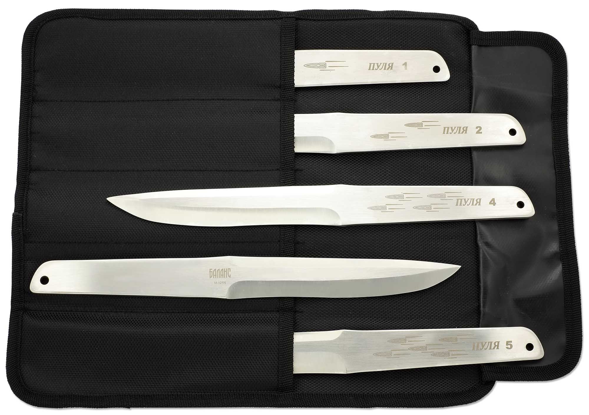 Набор из 5 метательных ножей Пуля, M-121N от Ножиков
