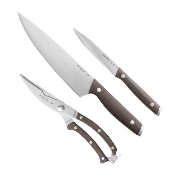 Набор ножей Ron BergHOFF, 3 прибора, 3900150, сталь X30Cr13, дерево