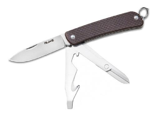 Нож Ruike S31-N, сталь 12C27, рукоять G10, коричневый