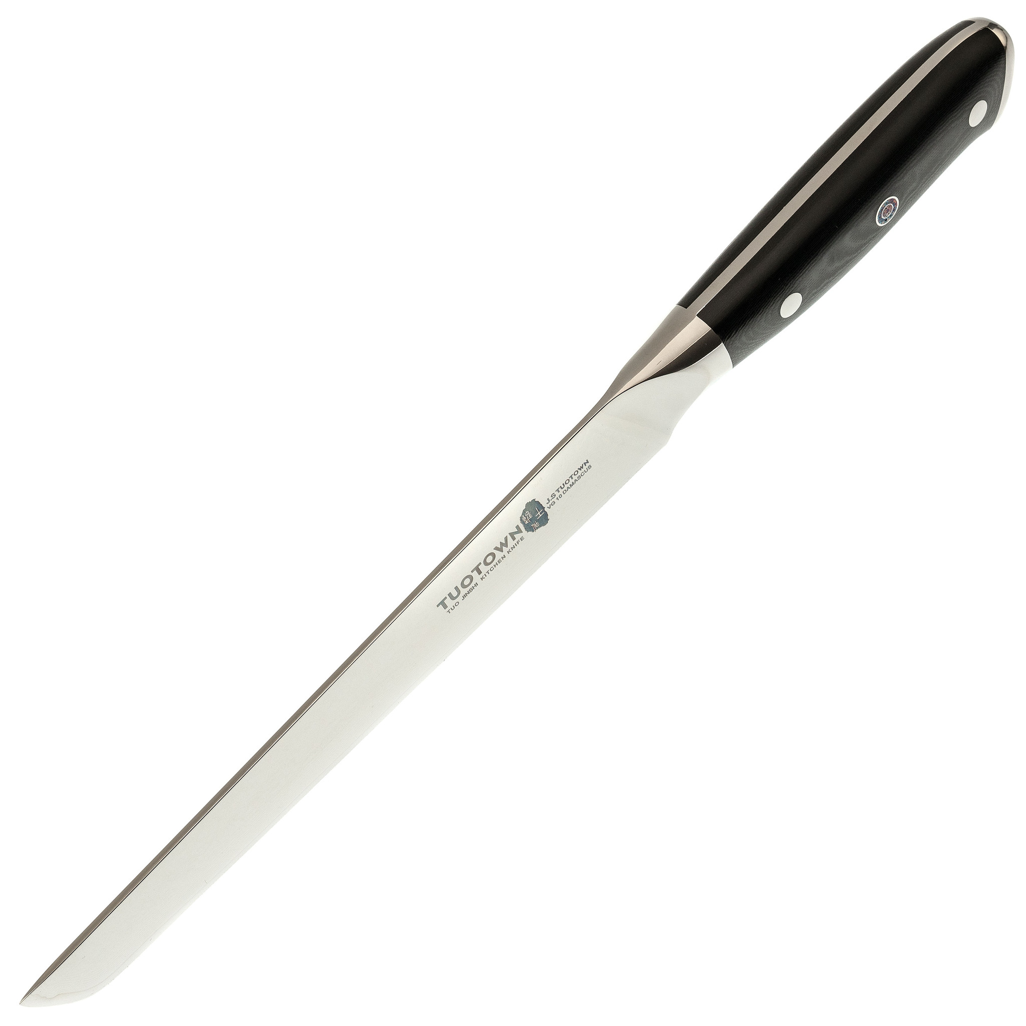 фото Кухонный нож слайсер carving tuotown, сталь vg10-damascus, 20 см