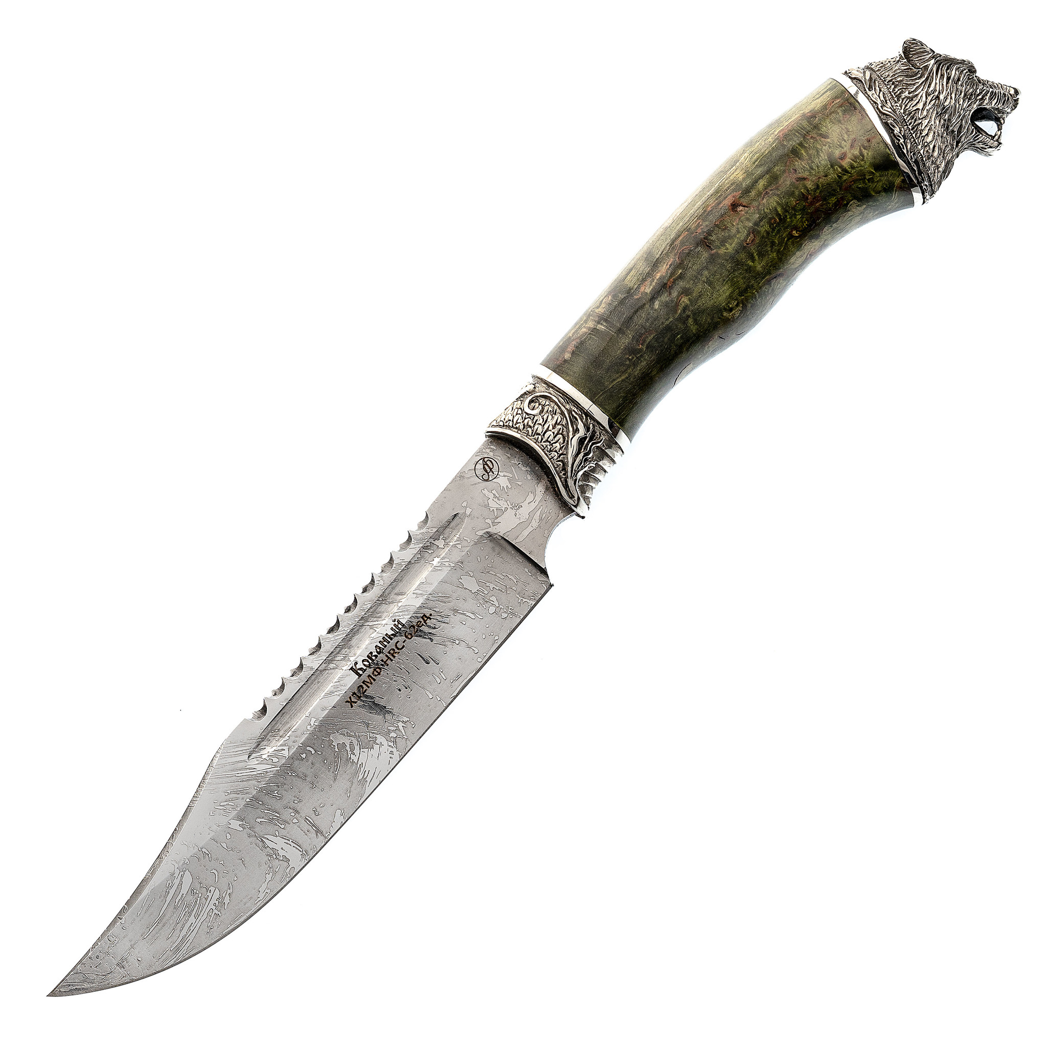 Нож Рэкс, сталь Х12МФ, рукоять карельская береза - фото 1