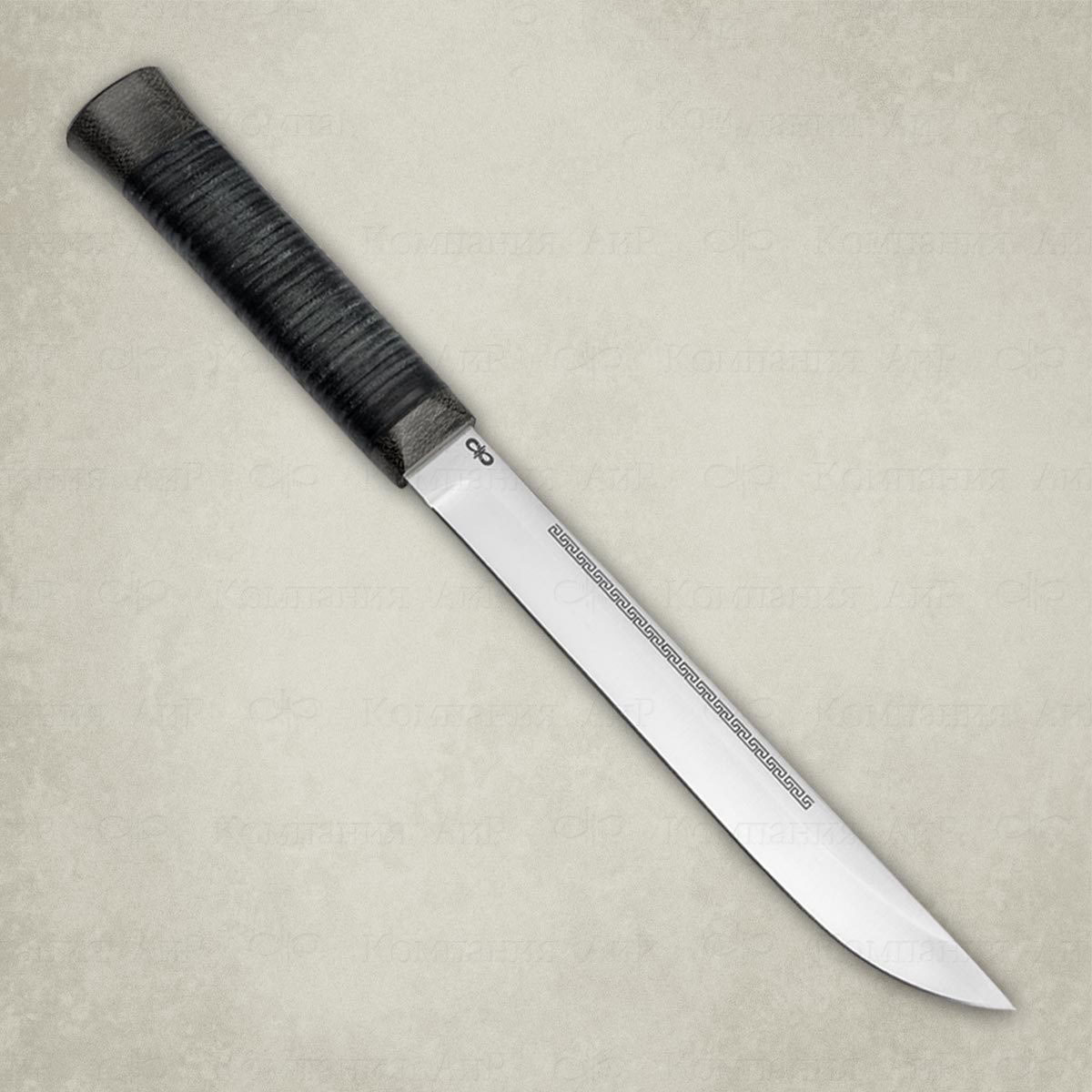 Нож АиР Бурятский средний,сталь 95х18, рукоять кожа нож якутский средний сталь х12мф рукоять карельская береза