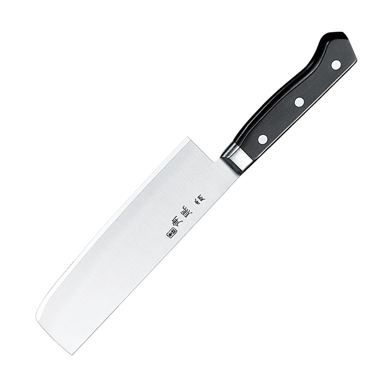 фото Нож кухонный накири shimomura, сталь dsr1k6, рукоять дерево пакка, черный