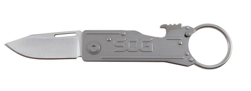Нож - брелок KeyTron - SOG KT1001, сталь 5Cr15MoV, рукоять нержавеющая сталь, серебристый от Ножиков