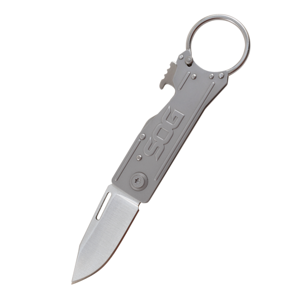 Нож - брелок KeyTron - SOG KT1001, сталь 5Cr15MoV, рукоять нержавеющая сталь, серебристый от Ножиков