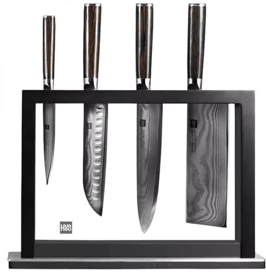 Набор кухонных ножей на подставке Xiaomi HuoHou Set of 5 Damascus Knife Sets