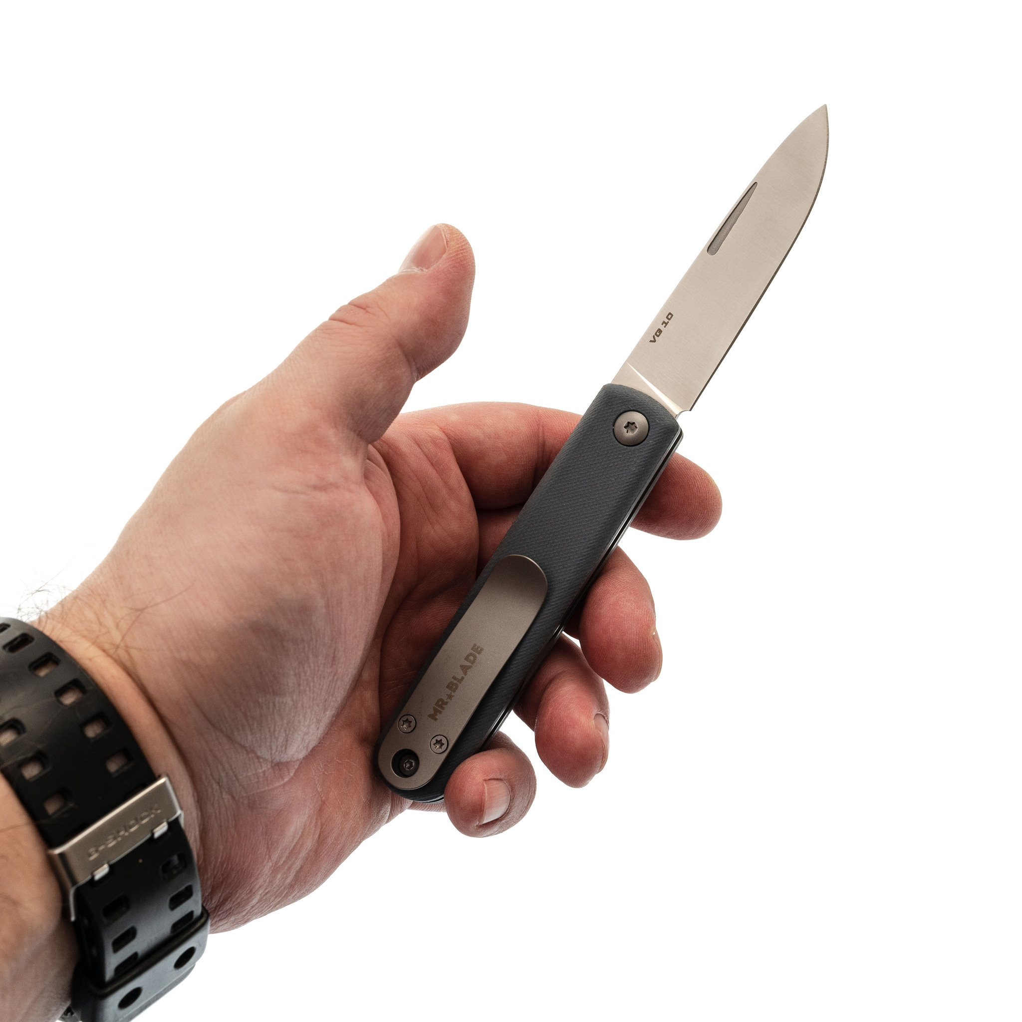 Складной нож Mr.Blade Morsetto, сталь VG10, рукоять G10, серый - фото 4