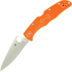 Фото Складной нож Spyderco Endura 4 Flat Ground - 10FPOR, сталь VG-10 Satin Plain, рукоять термопластик FRN, оранжевый