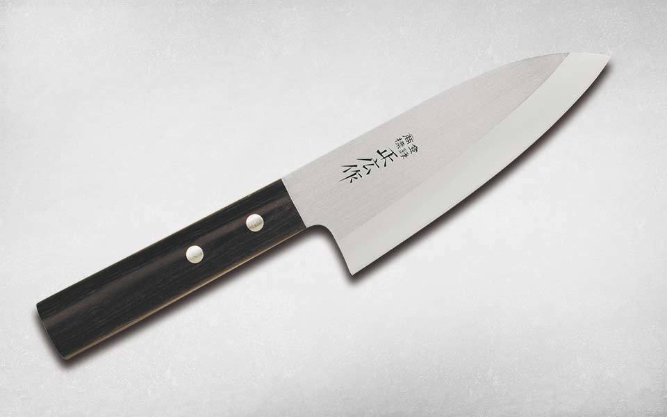 Нож кухонный Ко-Деба 135 мм, Masahiro, 10604, сталь Molybdenum Vanadium, стабилизированная древесина, чёрный