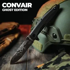Фото Складной нож Mr.Blade Convair Gen.2 LE Ghost blackwash сталь D2, рукоять Black G10