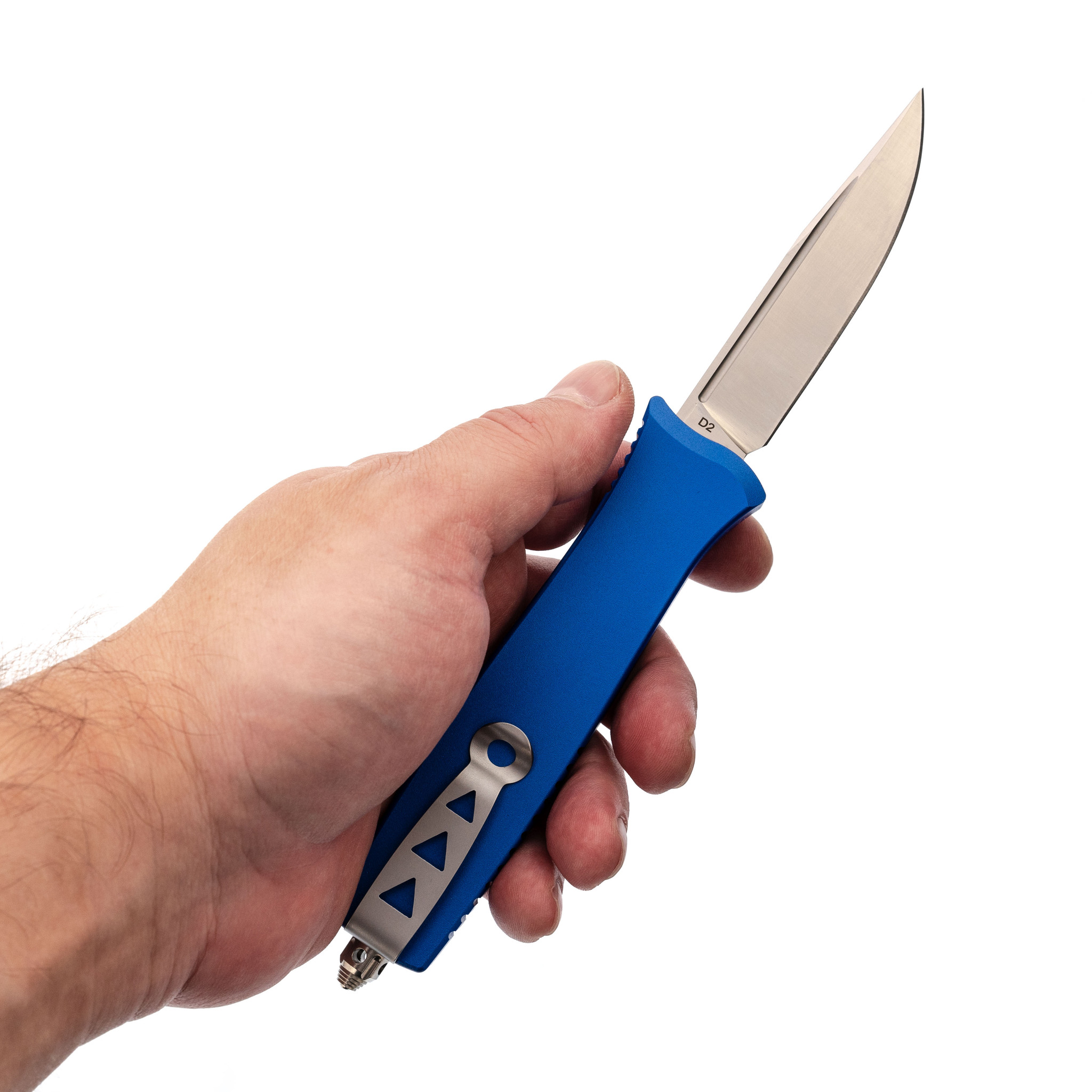 Автоматический нож Steelclaw Аргон-01, сталь D2, рукоять алюминий, синий - фото 7