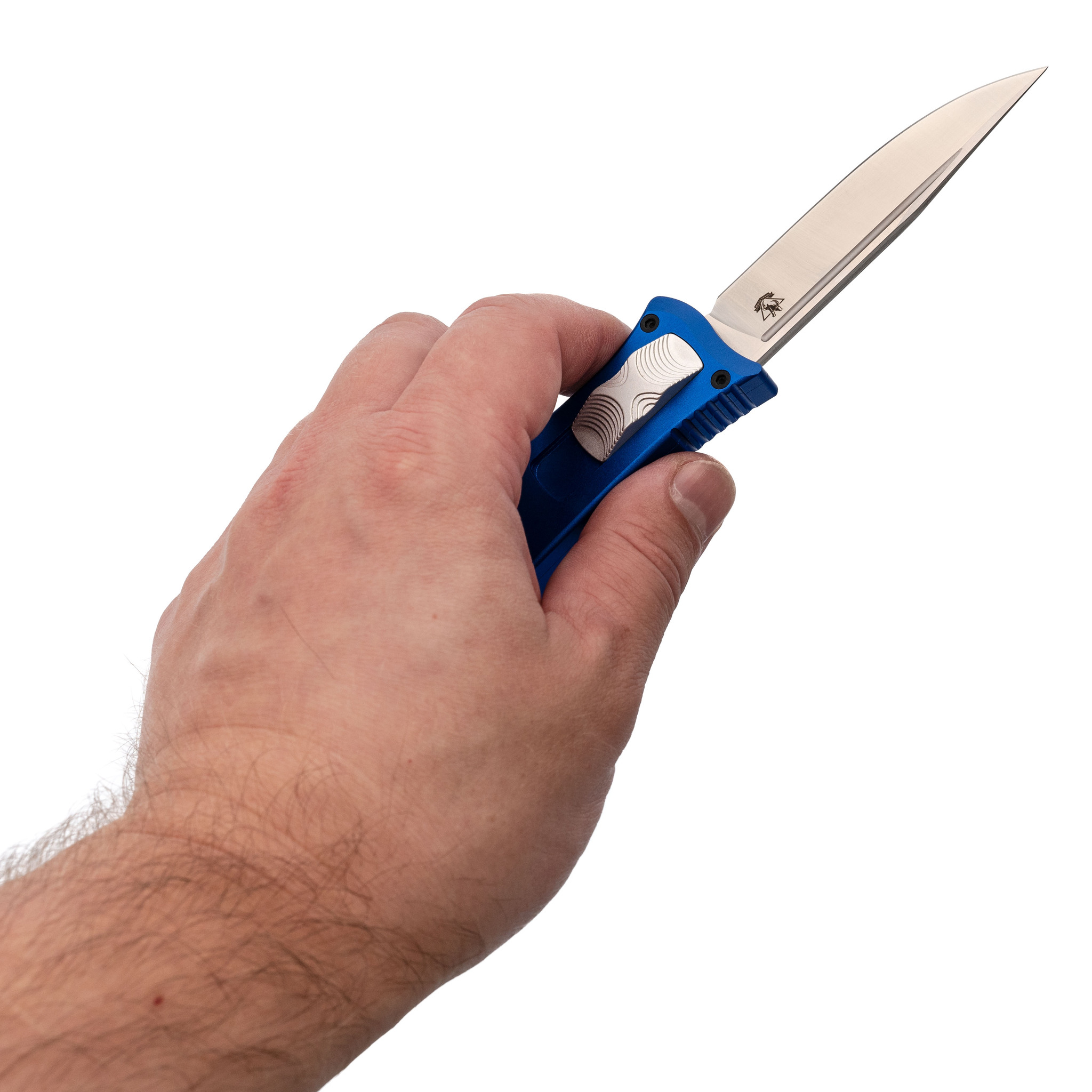 Автоматический нож Steelclaw Аргон-01, сталь D2, рукоять алюминий, синий - фото 8