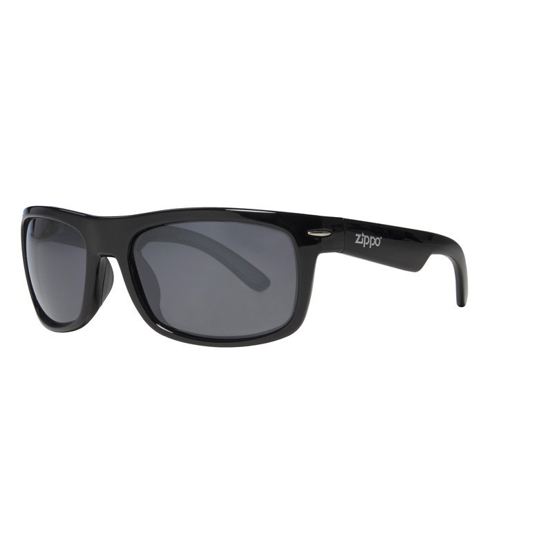 Очки солнцезащитные ZIPPO OB33-02, унисекс, чёрные, оправа из поликарбоната, поляризационные линзы очки для плавания bradex спорт черные линзы серый