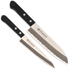 Фото Набор из 2-х кухонных ножей Tojiro Fuji Cutlery TJ-GIFTSET-A, сталь Mo-V, рукоять полипропилен, черный