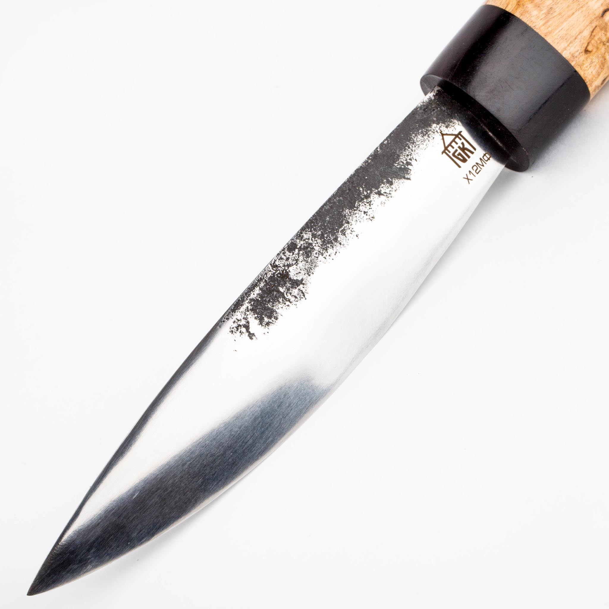 Нож Якутский средний, сталь х12мф, карельская береза от Ножиков