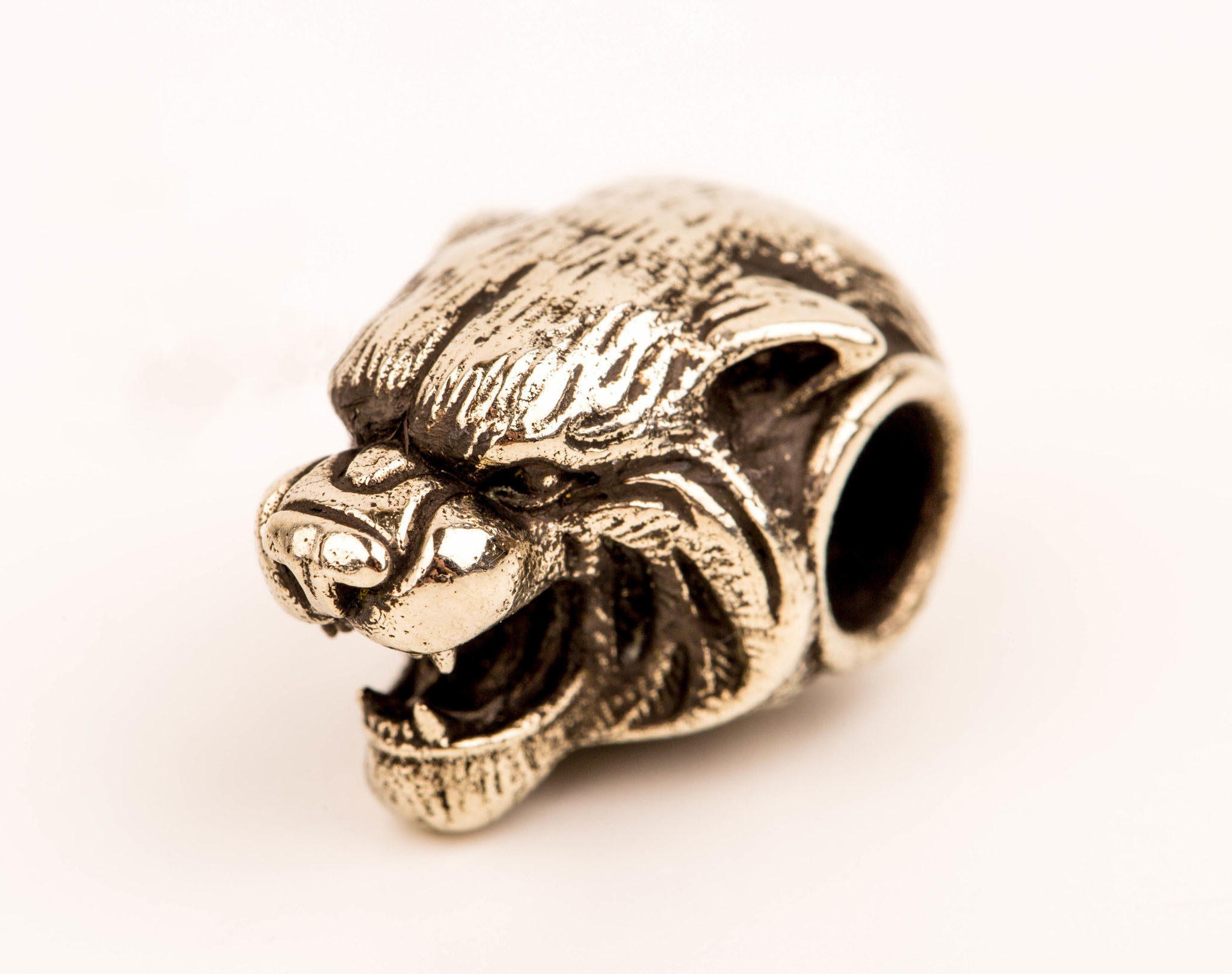 Бусина Тигр, мельхиор бусина triball skull бронза