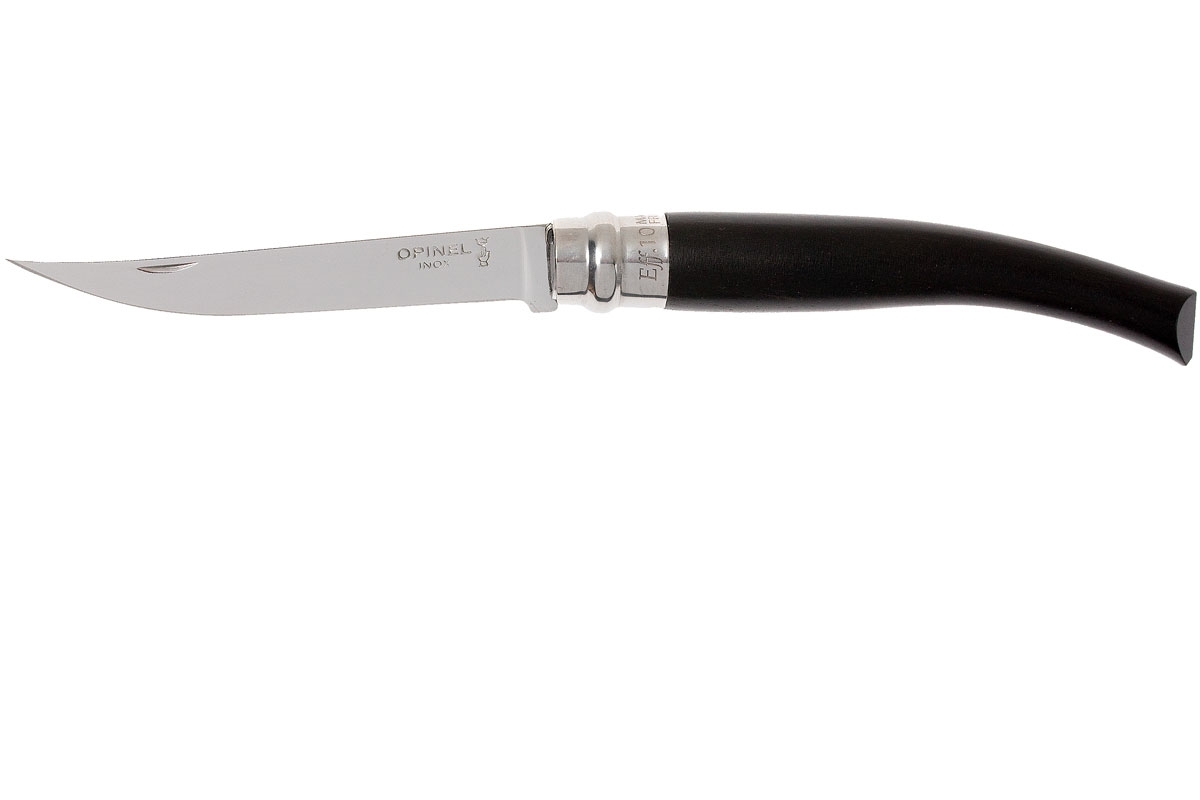 Нож складной Opinel Slim Line Effile №10 Ebony, сталь Sandvik 12C27, мозамбикское эбеновое дерево, чёрный, 002016 - фото 3