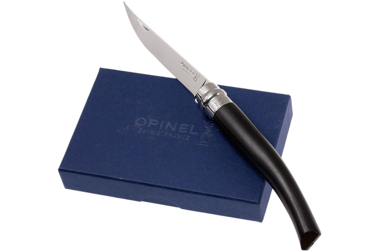 Нож складной Opinel Slim Line Effile №10 Ebony, сталь Sandvik 12C27, мозамбикское эбеновое дерево, чёрный, 002016 - фото 5