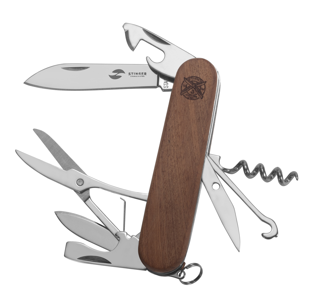 Нож перочинный STINGER 90 мм, 13 функций набор инструментов stinger w0504 19 предметов пластиковый кейс