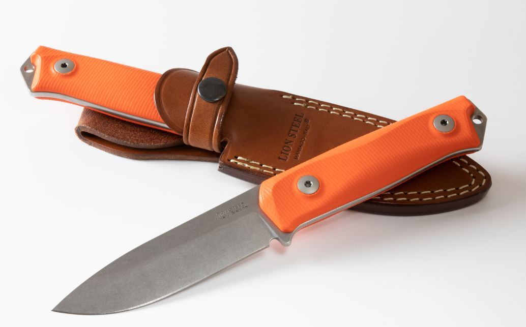 Нож LionSteel B41 Bushcraft, сталь Sleipner, рукоять G10, оранжевый