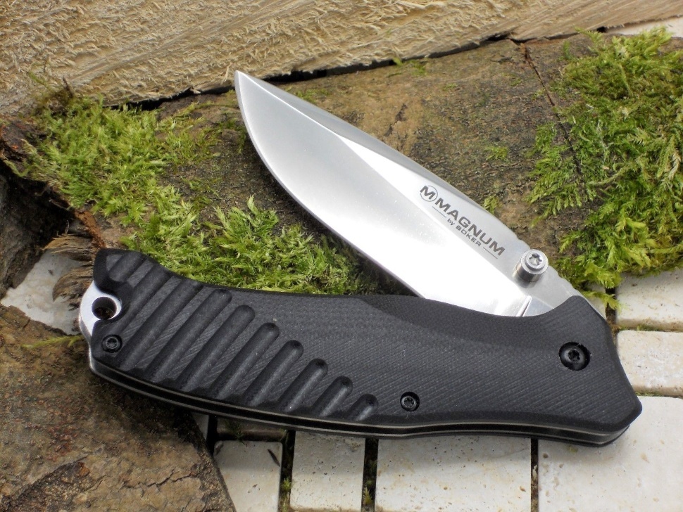 Нож складной Magnum Buddy - Boker 01MB156, сталь 440A Satin Plain, рукоять стеклотекстолит G-10 - фото 9