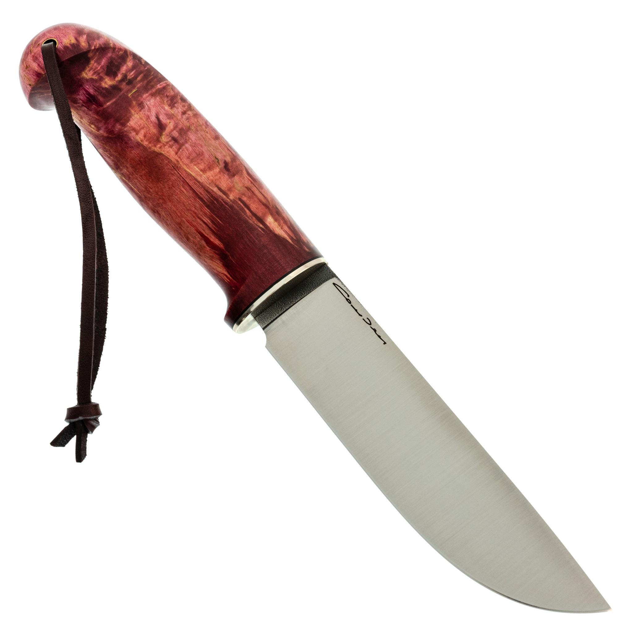 Нож Шмель, сталь D2 с насечками, карельская береза
