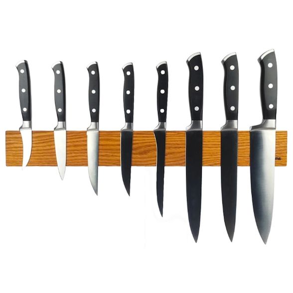 Цена наНастенный держатель магнитный для 8 ножей Woodinhome KS010SON, дуб