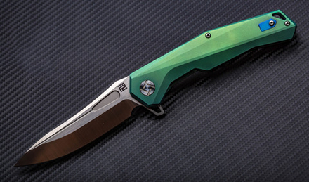 Складной нож Artisan Zumwalt, сталь S35VN, зеленый титан