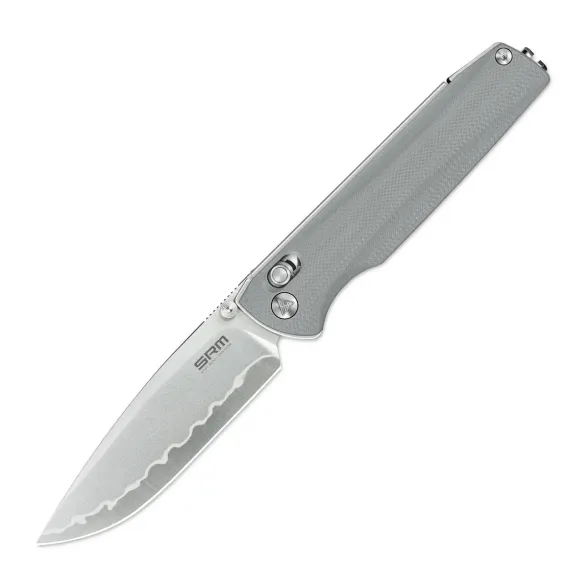 Цена наСкладной нож SRM Terrier 258L-GK2, сталь 140Cr, рукоять G10, серый